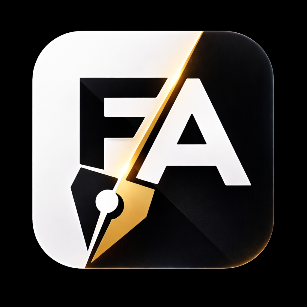 FluxAura Atelier Storyworks FA pen-nib logo